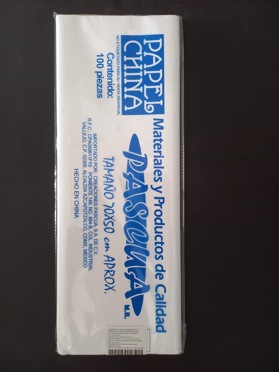 PAPEL CHINA STD BLANCO