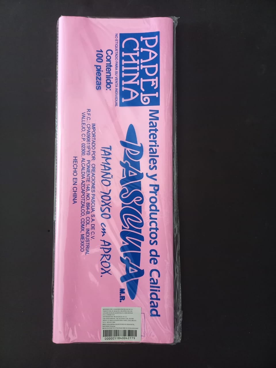 PAPEL CHINA STD ROSA PASTEL