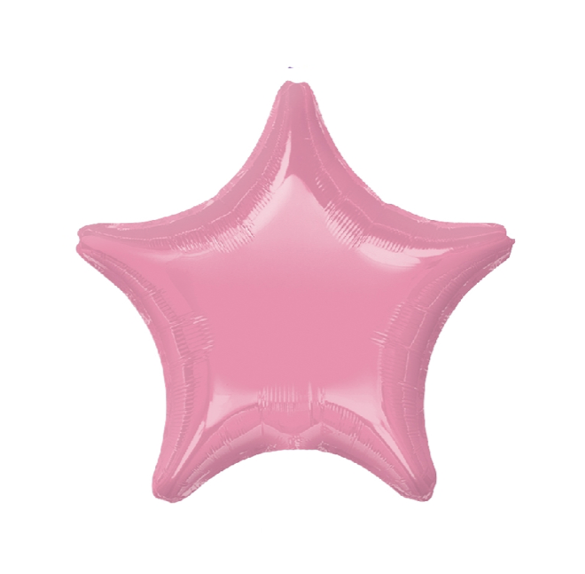 globo en forma de estrella color rosa pastel