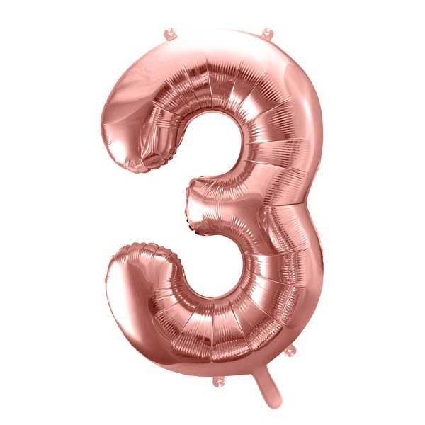 numero tres oro rosa