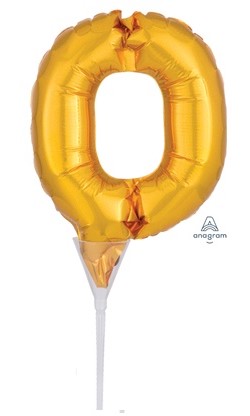Globo mini numero 0 cakepik color oro