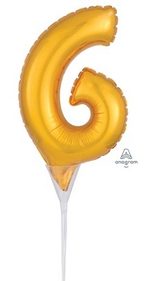 Globo mini numero 6 cakepik color oro