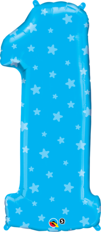 Numero 1 Azul Estrellas
