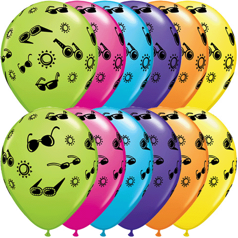 latex lentes del sol y dias de verano (50 pzas)