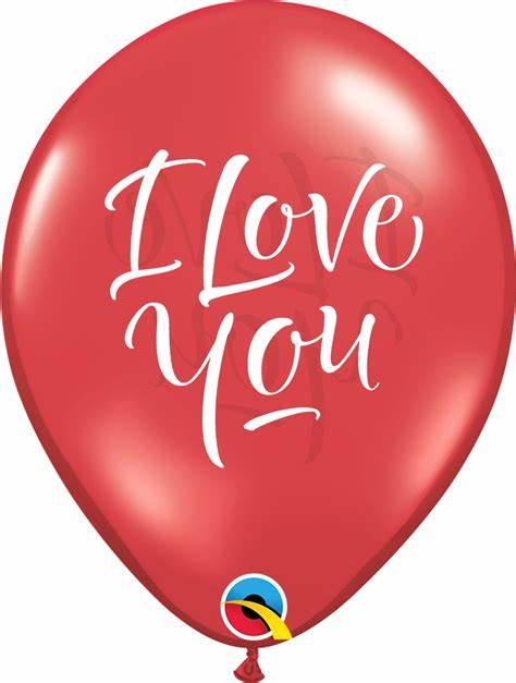 GLOBO LATEX IMPRESO I LIOVE YOU - ESCRITURA MODERNA (50 PZAS)