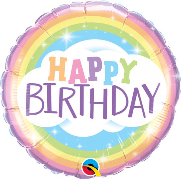 Happy Birthay En Nube Y Circulos De Colores