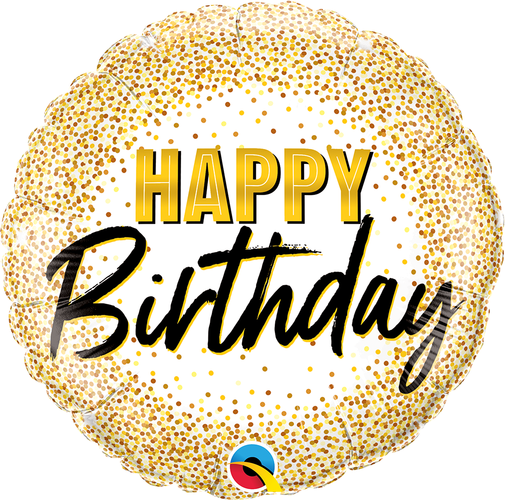 cumpleaños puntos brillantes oro