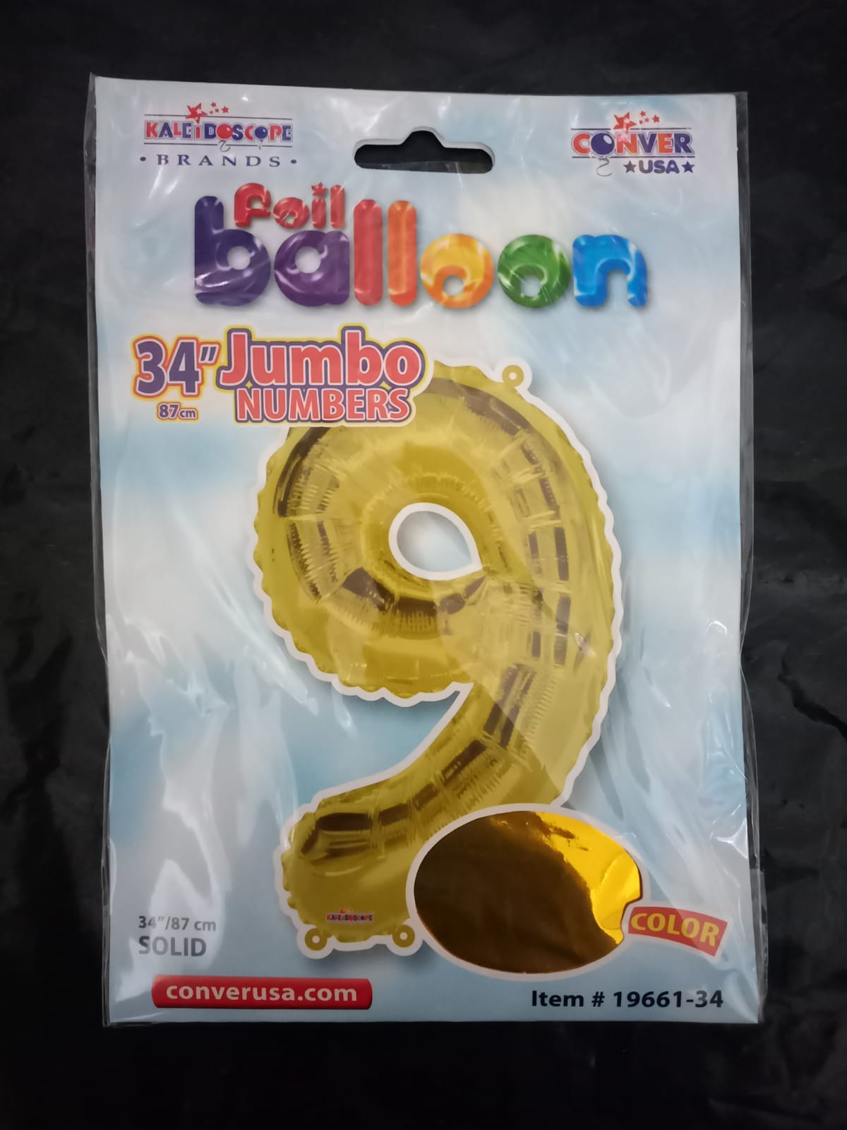 GLOBO FOIL NUMERO NUEVE JUMBO ORO