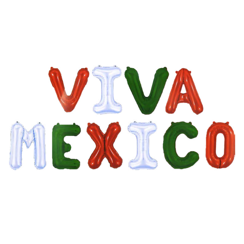 LETRERO GLOBOS VIVA MEXICO