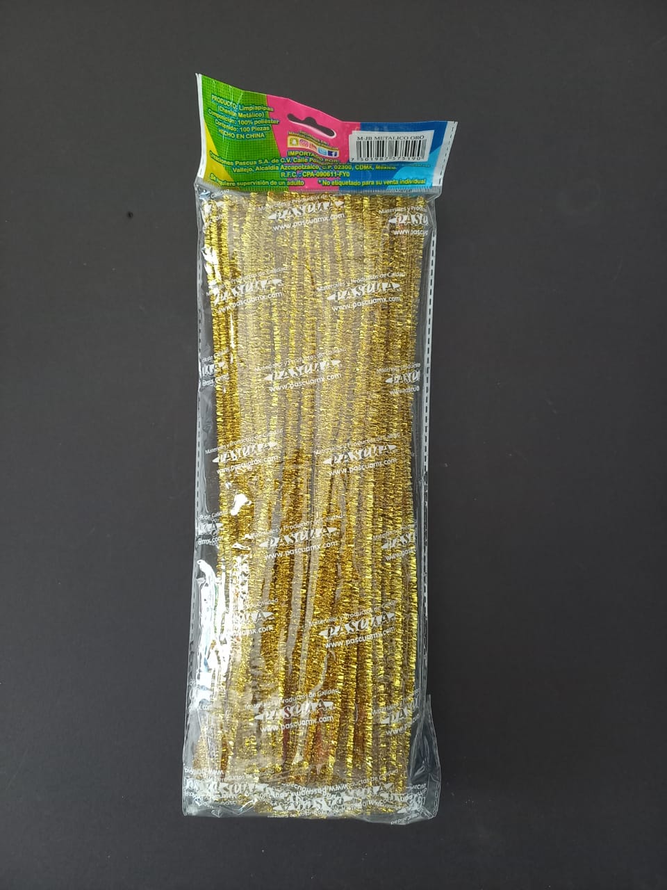 LIMPIAPIPAS METALICO ORO