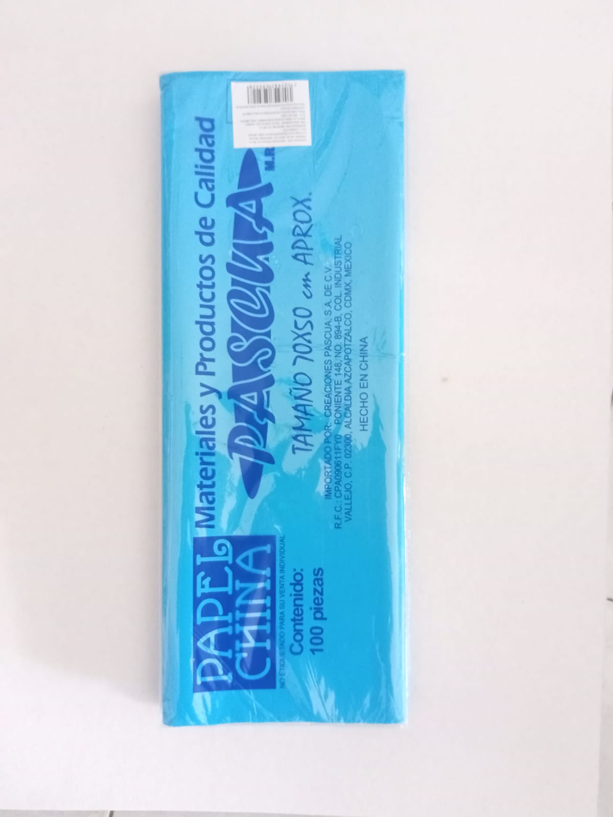 PAPEL CHINA TURQUESA